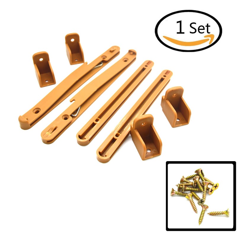SpzcdZa Crib fence Lifter Lifting Rail Connection Set Brown w Screws - Image 2